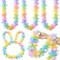 3 Pcs 49 ft Tinsel Garland Decorations Metallic Festooning Garland Glittering Sparkling for Mardi Gras Party Carnival Indoor Outdoor Hanging (Pastel Pink, Blue, Yellow, Easter)